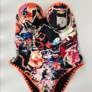 Rachel Roy Artful Floral One Piece Swimsuit